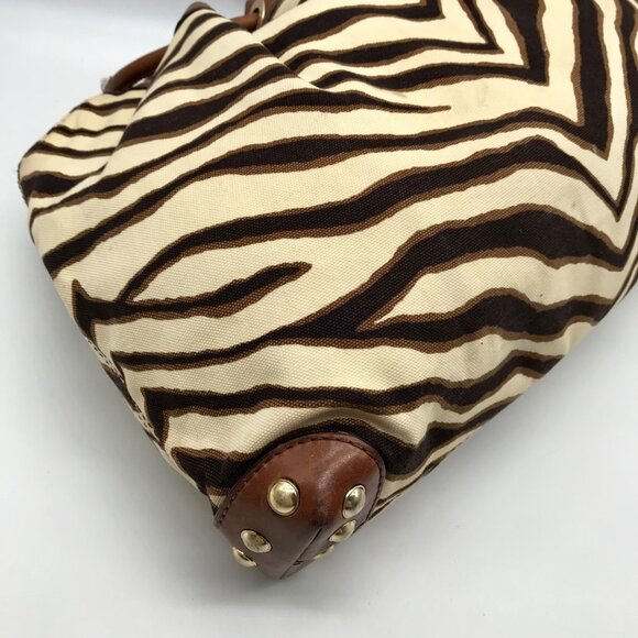 Michael Kors Brown Canvas Zebra Print Shoulder Bag - Picture 7 of 10